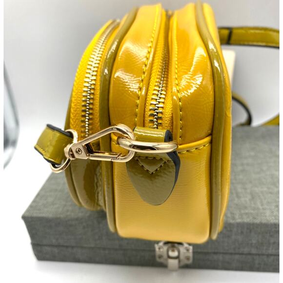 Mellow World Vegan Cross body Yellow Chartreuse  Strap‎ Trim NWT Gold hardware - Picture 4 of 8